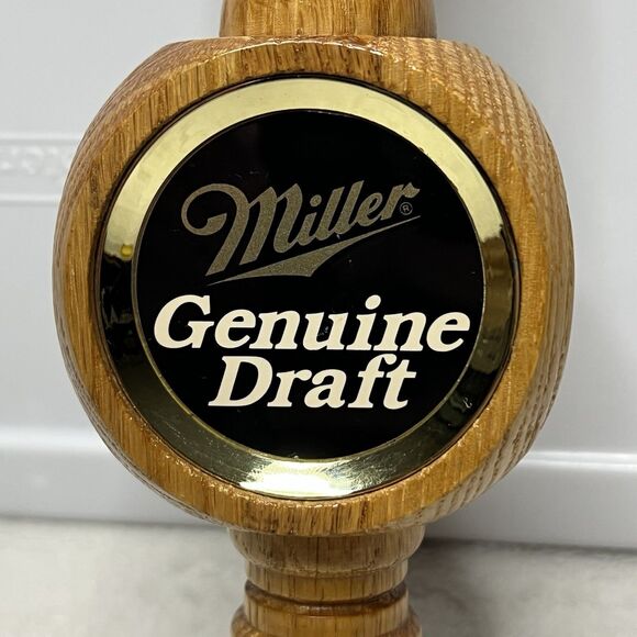 Vintage Miller Genuine Draft Wooden Beer Tap Handle - Picture 3 of 6